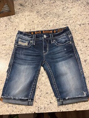 Rock Revival Women's Dark Wash Boyfriend Denim Shorts